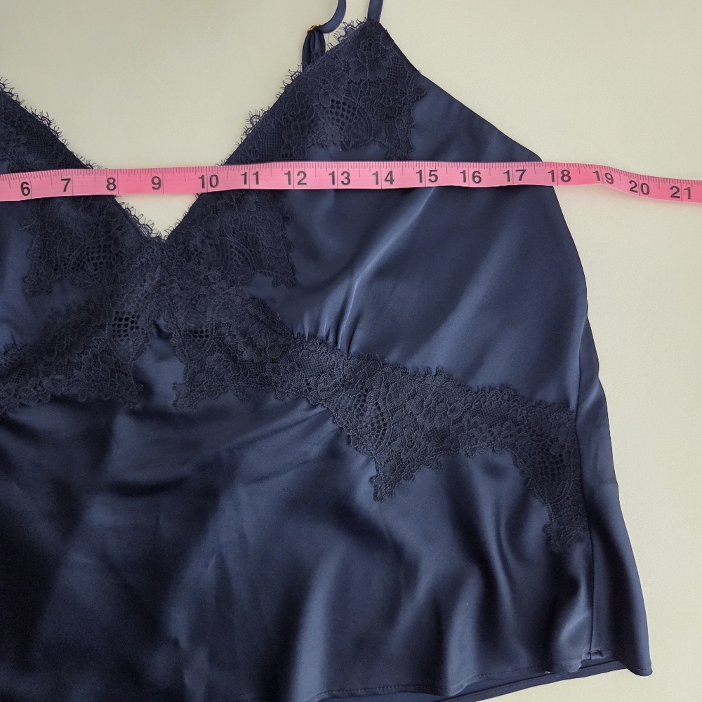 Abercrombie & Fitch Satin Lace Trim Cami Tank Short Set Pajama Set Nightie Set - Picture 9 of 13
